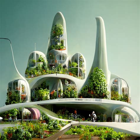 Biophilic Urban City Design Midjourney Ai Skyscrapers Organic Design