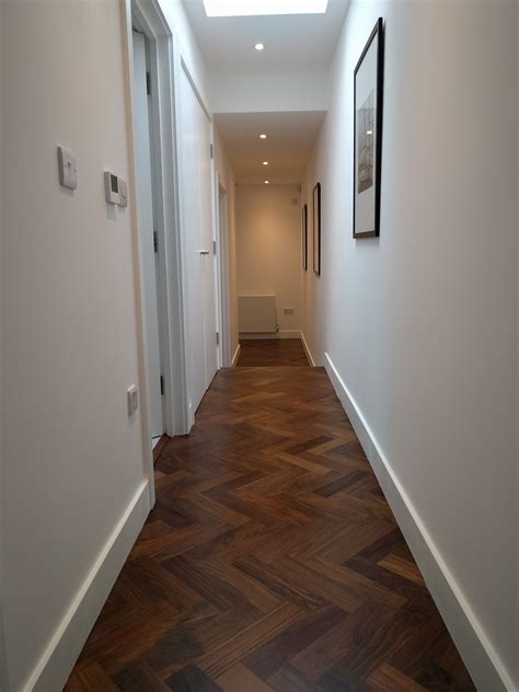 We Fitted This Walnut Parquet Floor Wall To Wall To Make The Narrow