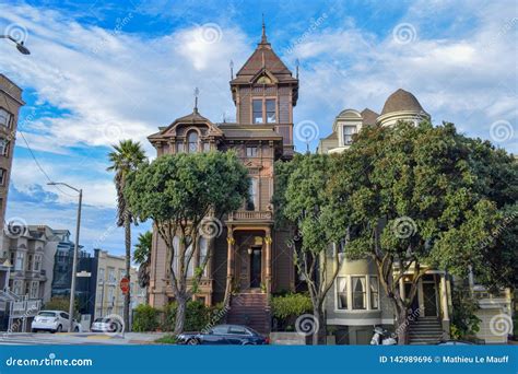 Colorful Victorian Houses In San Francisco Street Stock Photo Image