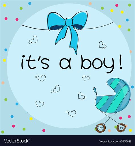 Baby Card Its A Boy Theme Royalty Free Vector Image