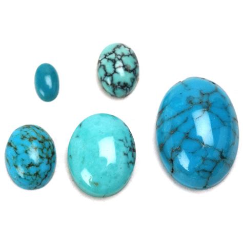 Oval Genuine Turquoise Cabochon With Matrix — Otto Frei