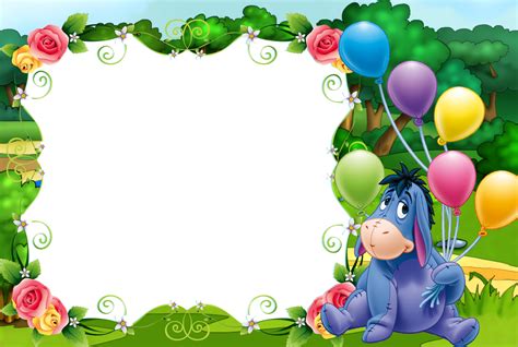 Kids Transparent Png Frame With Eeeyore And Balloons Gallery