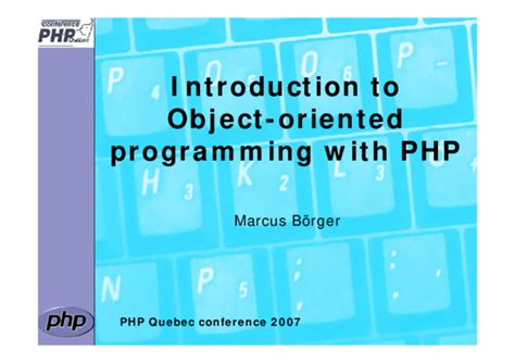 (PDF) Introduction to Object-oriented programming with PHP Introduction to Object-oriented ...