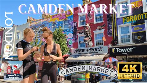 London Camden Market Walking Tour 4k Hdr Funky Shops Tasty Food