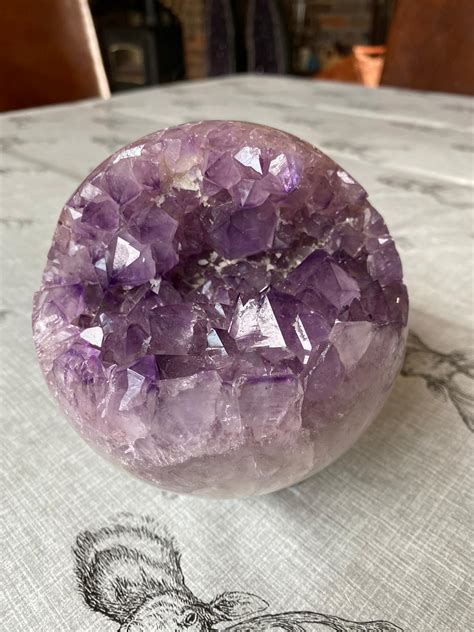 Huge Amethyst Sphere Purple Quartz Crystal Geode