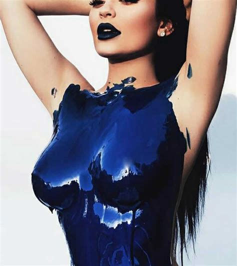 Kylie Jenner Poses Nude In Blue Body Paint