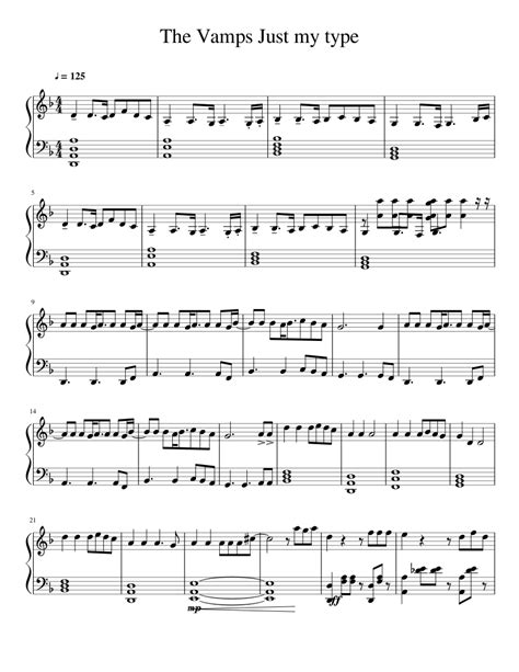 Just My Type The Vamps Sheet Music For Piano Download Free In Pdf Or Midi