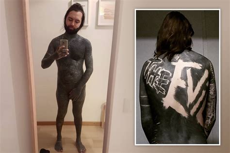 Man Tattoos His Entire Body Black With ‘evil Plastered Across Him
