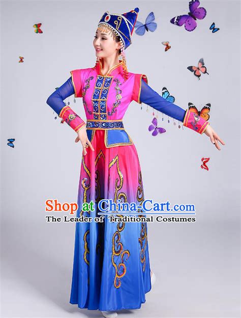 Traditional Chinese Mongol Nationality Dance Costume Mongolian Female Folk Dance Embroidery