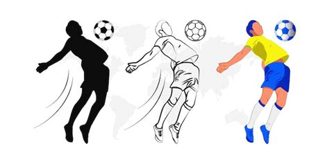 Premium Vector Soccer Player Kicking Ball Vector Silhouette And Line