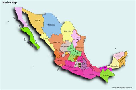 Mapa De La Republica Mexicana A Color Para Imprimir Tarjetas Para Images