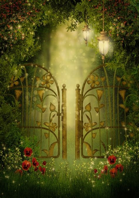 Aliexpress Com Buy Laeacco Fairytale Flowers Garden Gate Lamps Baby