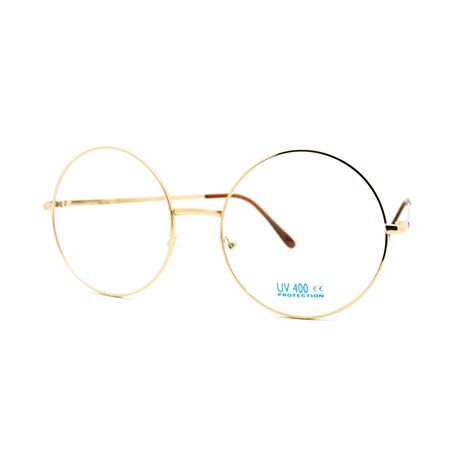 Super Oversized Round Circle Frame Clear Lens Glasses Gold Large Buy Online In India At