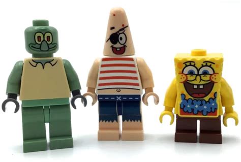Lego Lot Of 3 Spongebob Squarepants Minifigures Squidward Pirate