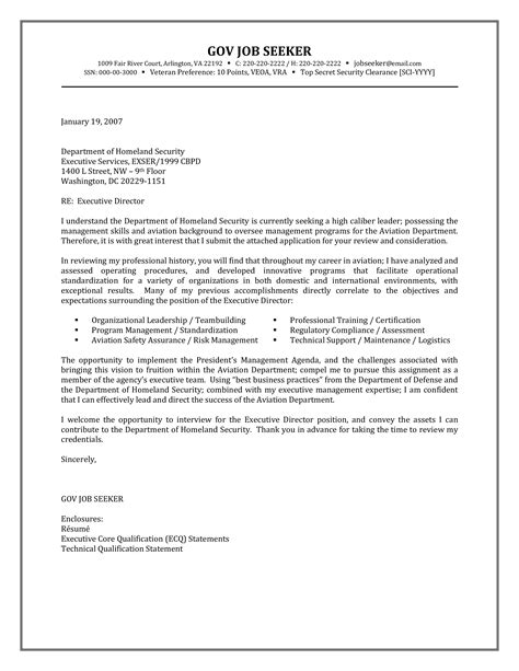 Government Cover Letter Sample Templates At