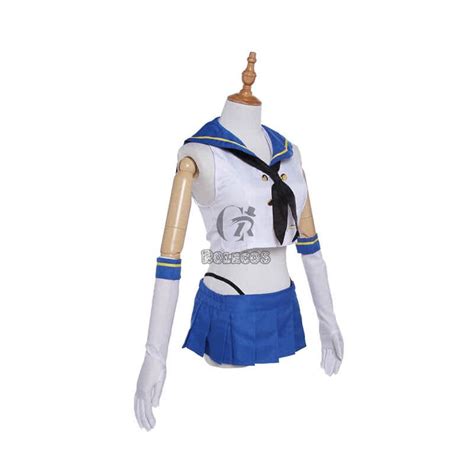 Kantai Collection Shimakaze Cosplay Costumes Blue Sailor Suits