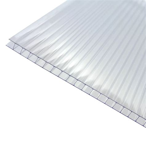 Clear Polycarbonate Twinwall Roofing Sheet 2m X 1000mm Departments