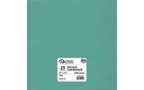 Pa Paper Accents Smooth Cardstock 12 X 12 Teal 65lb Colored