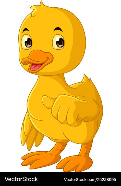 Cartoon Yellow Duck Mascot Royalty Free Vector Image