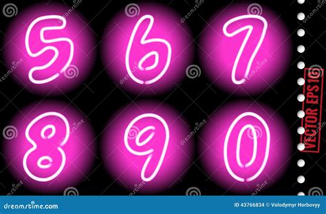 Neon Numbers Stock Vector Illustration Of Isolated Font 43766834