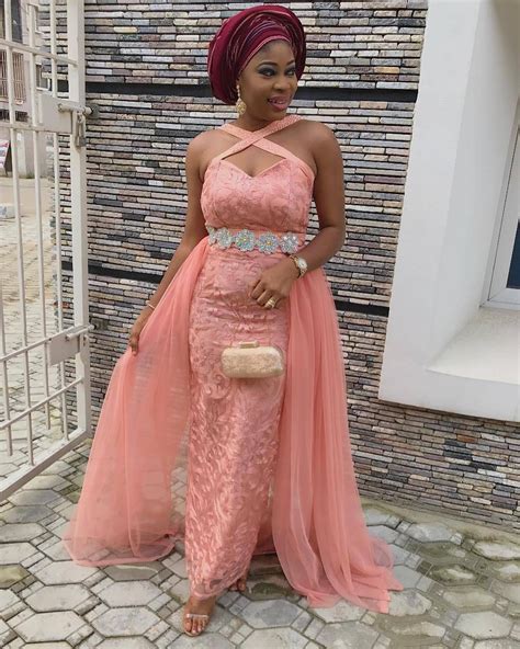 Peachy Peach 🍑 Desoladeyz Aso Ebi Lace Styles 2020 Nigerian Lace Styles African Lace Styles