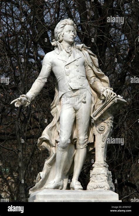 Statue Of Wolfgang Amadeus Mozart In The Burggarten Garden In Vienna