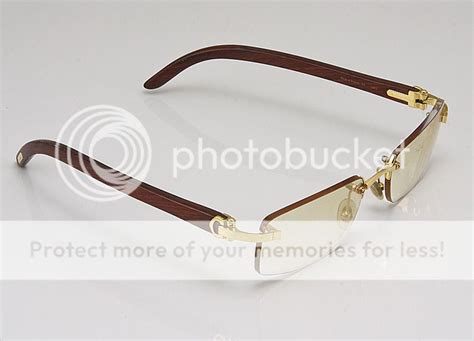 100 Authentic Cartier 140b Wood Frame Rimless Sunglasses Ebay