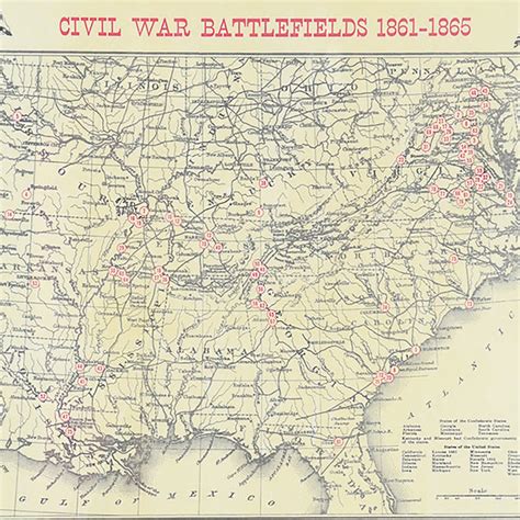 Framed Document Civil War Map 1861 1865 National Archives Store