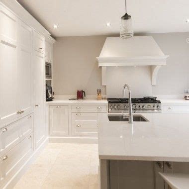 A contemporary kitchen design contrasting an understated, neutral white finish with rich american black walnut. enigma design classical in frame painted kitchen 11 strong white. Could look like this with ...