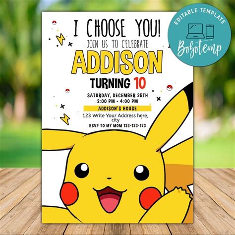 Printable Pokemon Go Birthday Invitation And Free Thank You Card Bobotemp