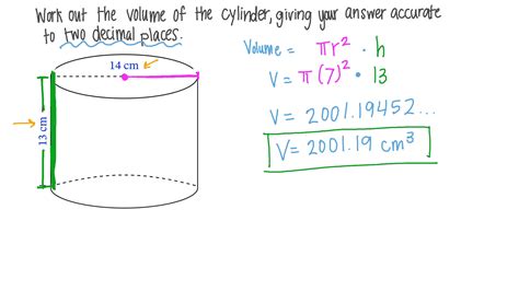 Question Video Calcular El Volumen De Un Cilindro De Diámetro Conocido