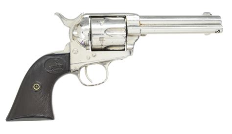 Lot Colt Saa Nickel Frontier Six Shooter Revolver