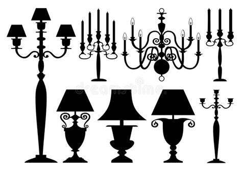 Vector Lighting Silhouettes Collection Stock Vector Illustration Of