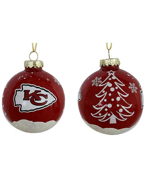 Kansas city chiefs christmas gifts. Memory Company Kansas City Chiefs 3" Glitter Holiday Ball ...