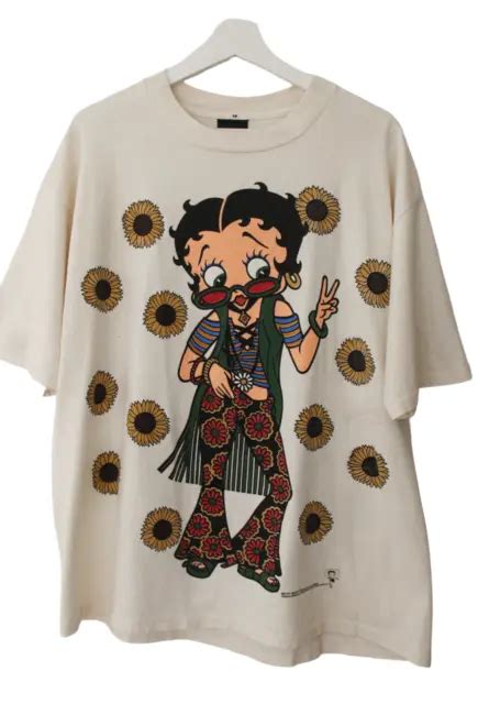 Vintage 1993 Betty Boop Peace Hippie Single Stitch Short Sleeve T Shirt