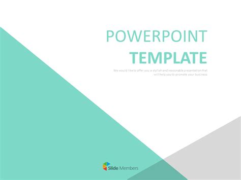 Free Powerpoint Templates Design Big Mint Triangle With Small Gray