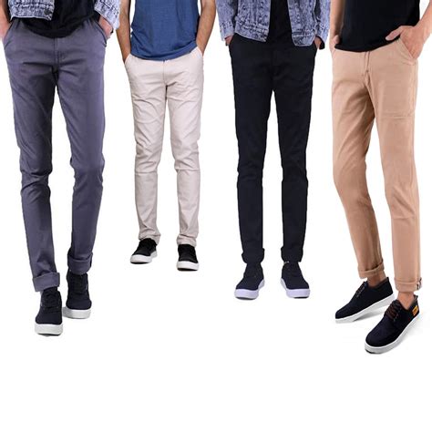 Celana Chino Pria Panjang Skinny Cino Cowok Kasual Slimfit Celana Cinos