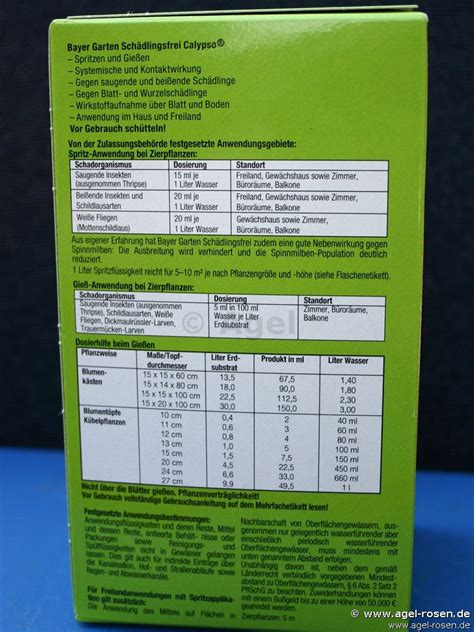 In unserer datenbank finden sie 3.111 pflanzenschutzmittel. BAYER® Schädlingsfrei Calypso®