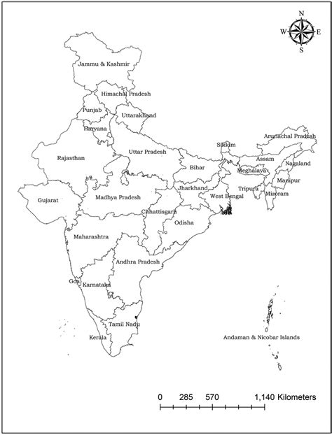 Map Of States And Union Territories Of India Download Scientific Diagram