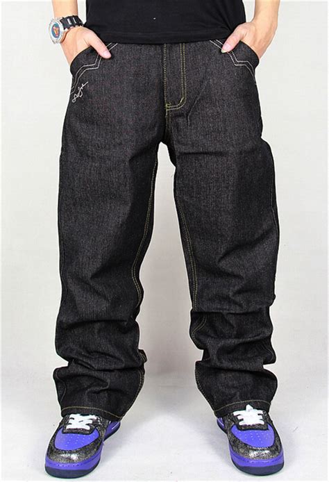 2020 Wholesale Jeans Men Baggy Black Casual Rap Jeans Loose Pants Hip