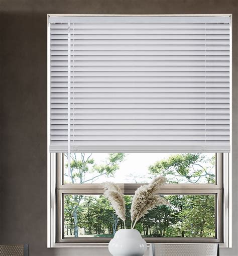 Cordless Light Filtering Window Blinds Horizontal Vinyl Mini Blinds