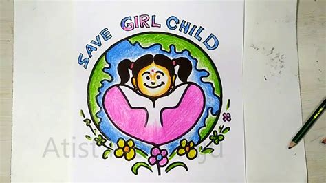 How To Draw International Day Of Girl Child Poster Drawing Save Girl