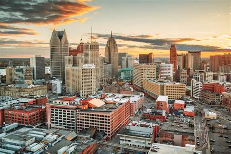 Detroit Michigan Usa Downtown Skyline Editorial Photography Image