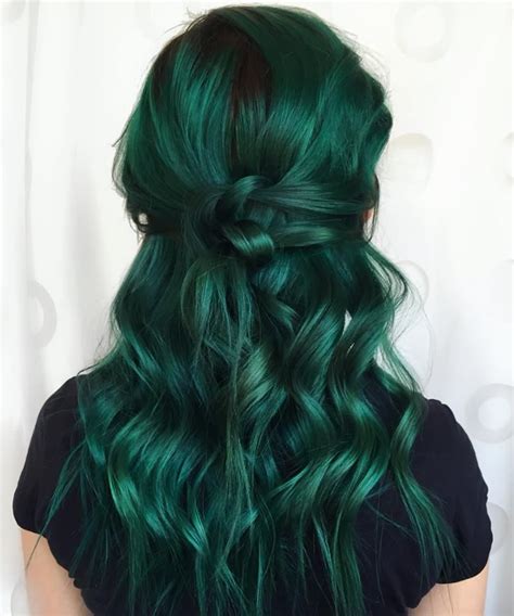 Pin By Jennifer Perry On Things To Wear Green Hair Dark Green Hair