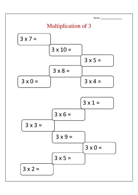 Easy and Simple 3 Times Table Worksheets | Activity Shelter