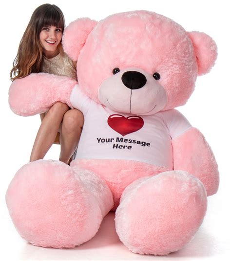 6ft Oversized Pink Personalized Teddy Bear Lady Cuddles
