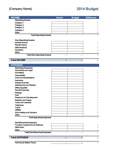 Business Budget Template Free Download Create Edit And Print
