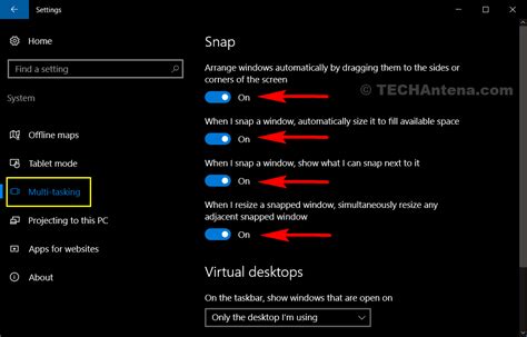 How To Use Multi Tasking Feature In Windows 10