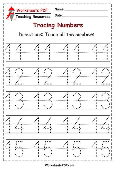 Numbers 1 50 Tracing Worksheets Worksheets Pdf