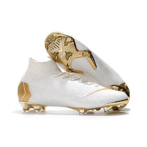 Nike Mercurial Superfly Vi Elite Fg New Soccer Cleats White Golden